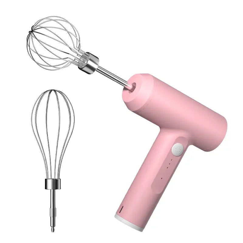 Wireless Electric Hand Mixer 3-Speed Portable Egg Beater Electric Hand Mixer Qst Pink