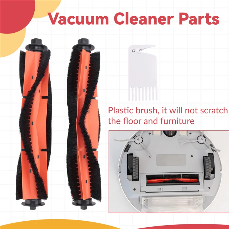 Roidmi EVE Plus Roller Brush Replacement Parts – 2-Pack Vacuum Brush Replacement Qst