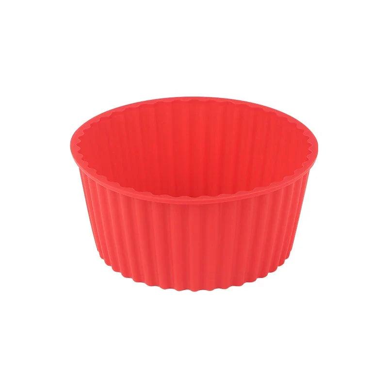 Silicone Muffin & Cupcake Baking Mold – Non-Stick Bagel Pan Silicone Baking Mold Qme Red