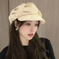 Women's Large Head Beret – Cloud Octagonal Casual Hat Women's Beret Hat Qst one size Apricot
