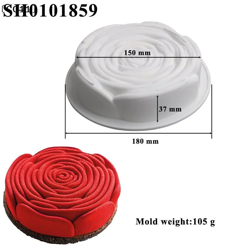 Rose Shape Silicone Cake Mold – Mousse, Pastry & Dessert Silicone Cake Mold Qme