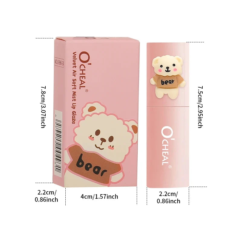 Teddy Bear Matte Lip Gloss – Waterproof & Long-Lasting | Qme Matte Lip Gloss Qme