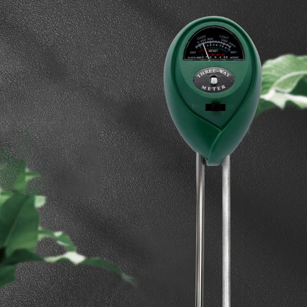 3-in-1 Soil pH Meter, Moisture & Sunlight Tester for Plants Soil Testing Meter Qme
