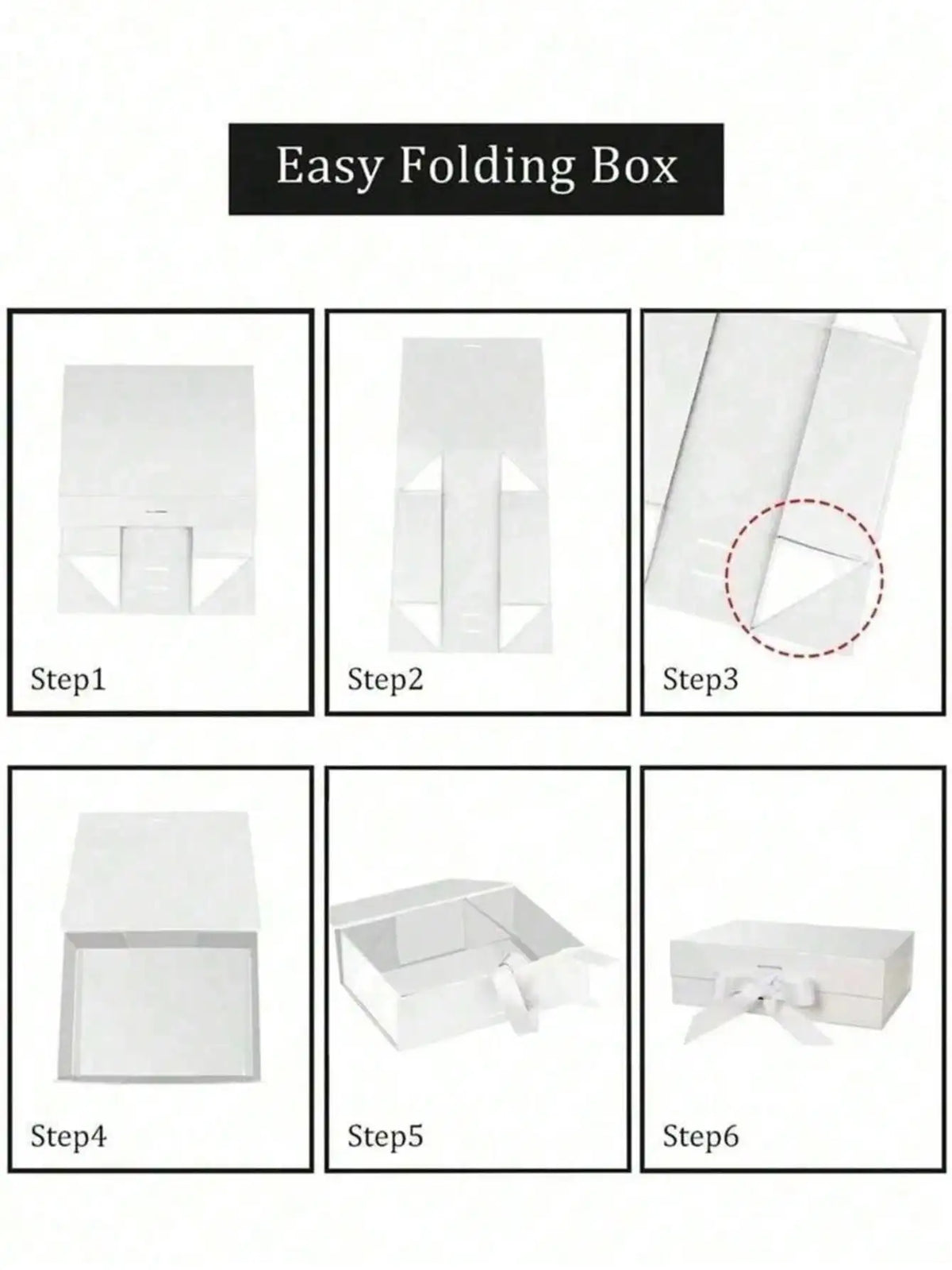 Foldable Magnetic Closure Ribbon Gift Box – 10 Colors Magnetic Gift Box Qme