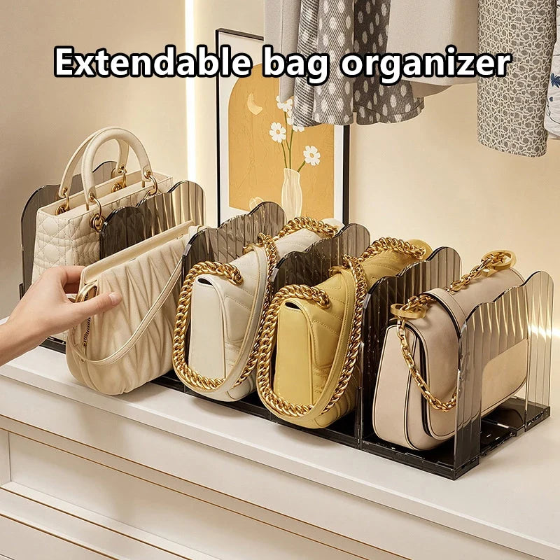 Transparent Handbag Storage Rack | Closet Organizer & Divider Closet Bag Organizer Qme