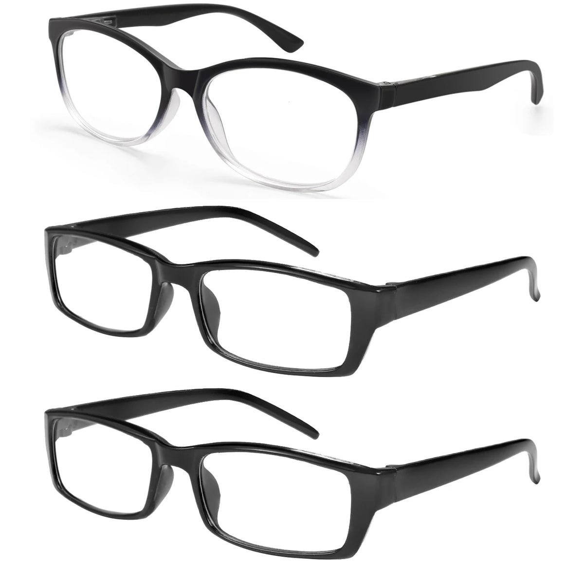 VOPHA Autofocus Reading Glasses – HD Clear Lenses, Unisex 1-4 Pack Reading Glasses Qst black1 2black2