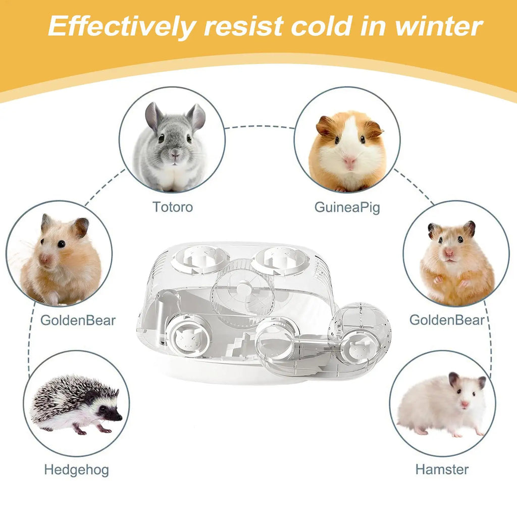 Double-Layer Hamster Cage Habitat with Tunnel | Small Pet Enclosure Small Pet Habitat Qme