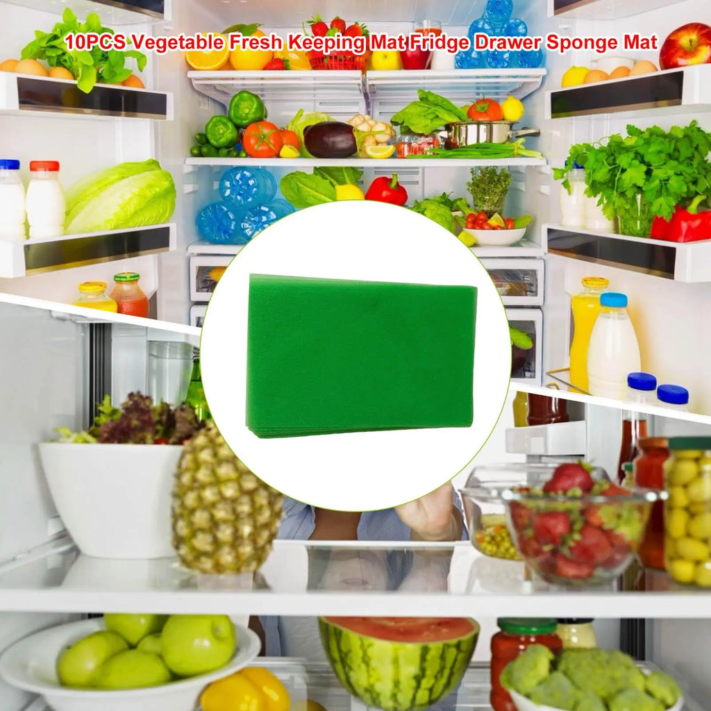 Washable Reusable Fridge Drawer Liners – 10-Pack Crisper Mat Fridge Drawer Liner Qme