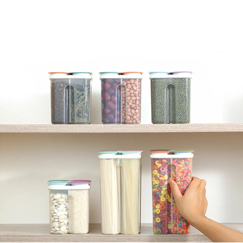 Transparent Food Storage Crisper with Partitions & Sealed Lid Food Storage Crisper Qme