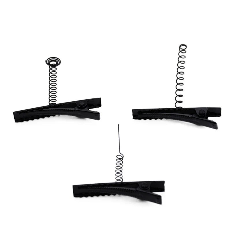 10 Pcs Black Metal Coil Spring Hair Clips 40mm DIY Craft Hair Clips Set Qst