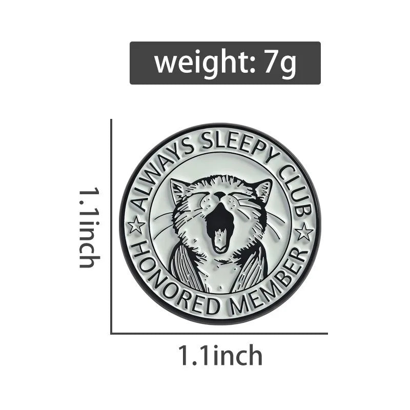 Yawning Cat Enamel Lapel Pin – Cute Kitten Brooch Enamel Lapel Pin Qme