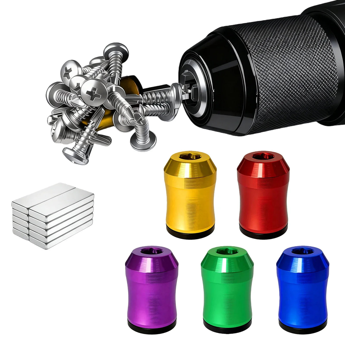 Magnetic Screw Ring Universal Magnetizer – Aluminum Alloy Bit Screwdriver Magnetizer Qme