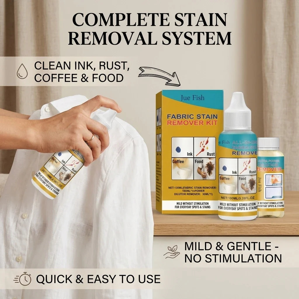 Qme Fabric Stain Remover – Dissolves Oil Stains, Quick-Dry Fabric Stain Remover Qme