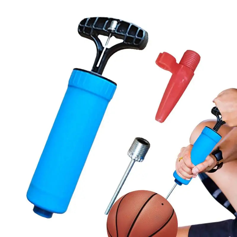 Portable Manual Sports Ball Air Pump with Needle & Nozzle Sports Ball Pump Qst