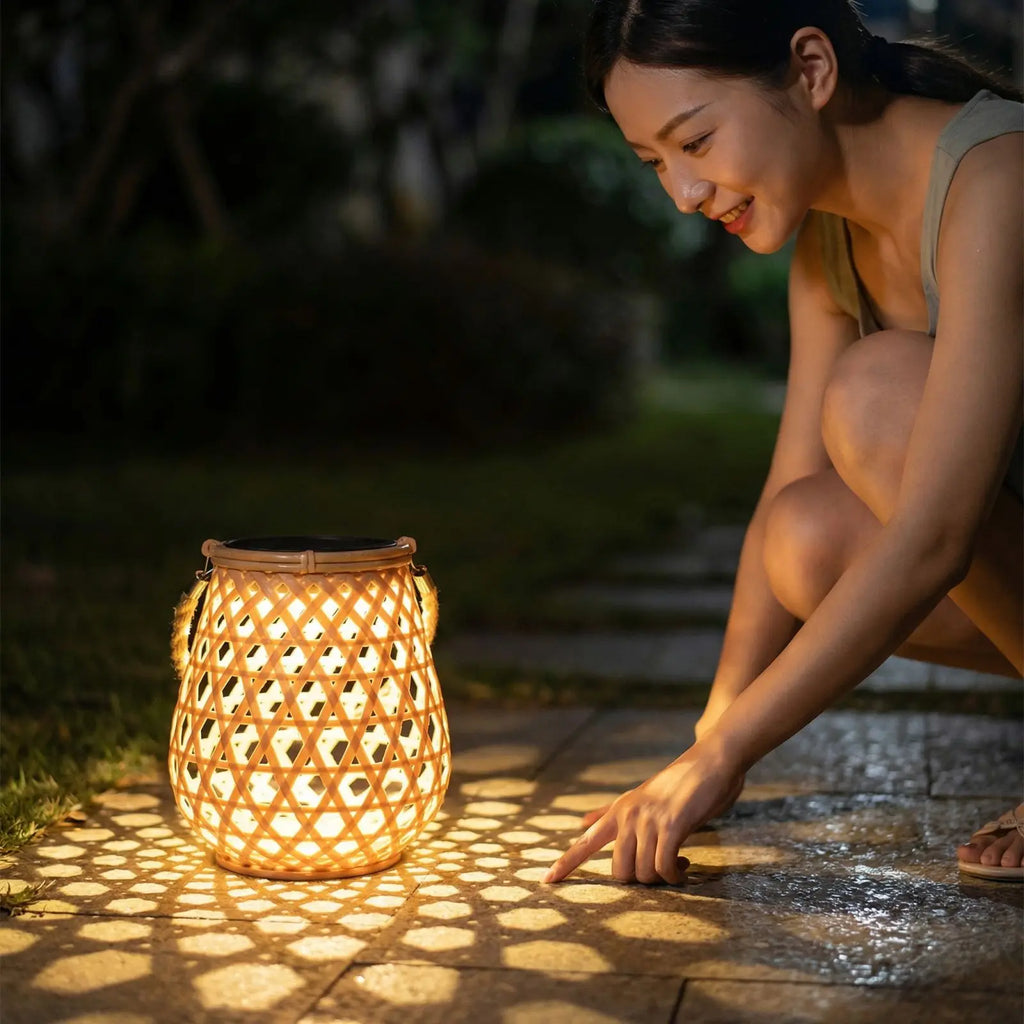 Hand-Woven Rattan Lamp Shade Vintage Chandelier Pendant Cover Rattan Lamp Shade Qme