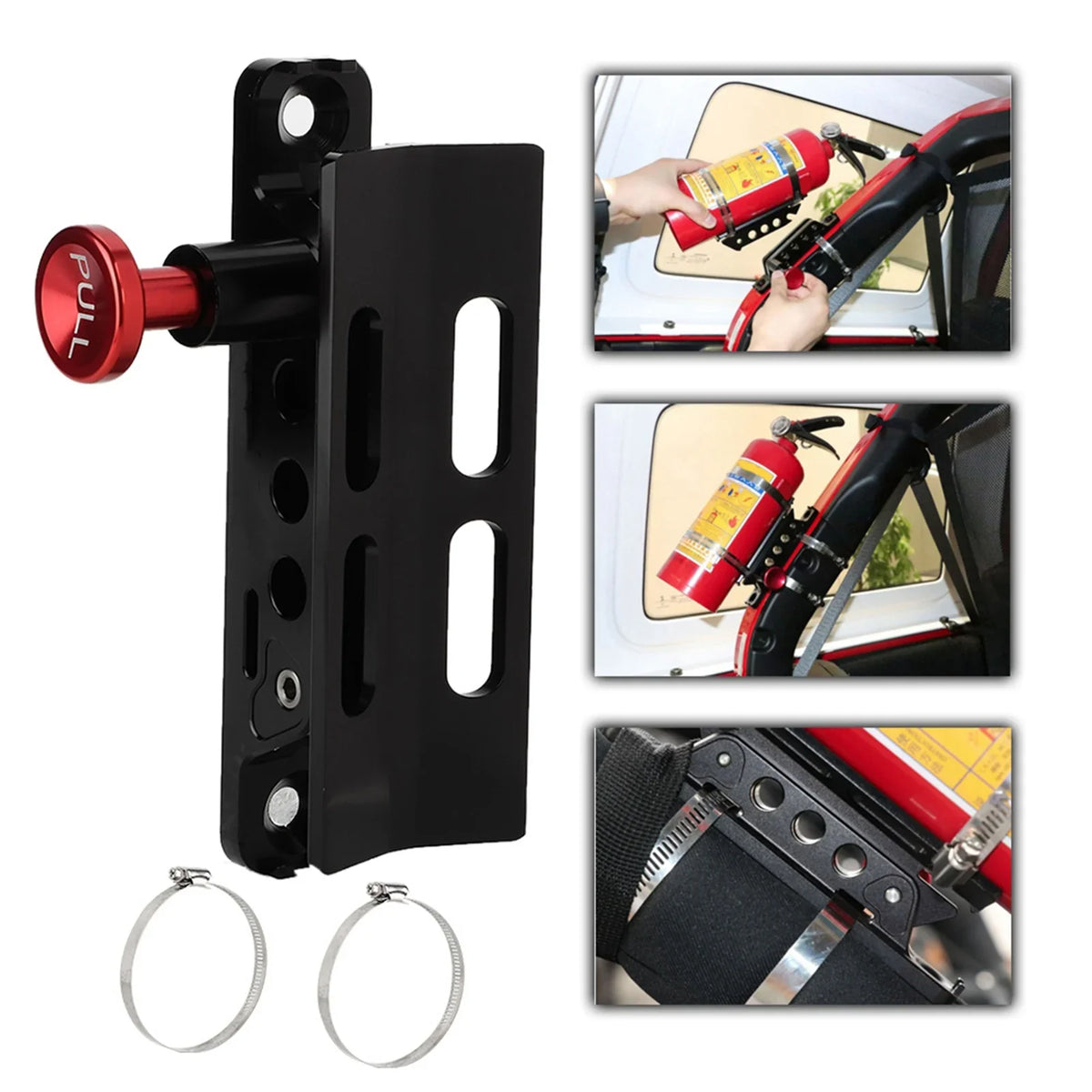Aluminum Alloy Car Fire Extinguisher Bracket Mount – Adjustable Extinguisher Bracket Mount Qme
