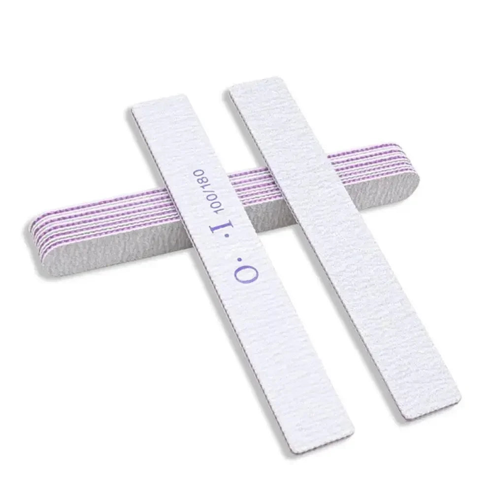 Ultra-Thin Nail Sanding Strip Files 100/180 Grit – 10 Pack Nail Files Qme Square CN
