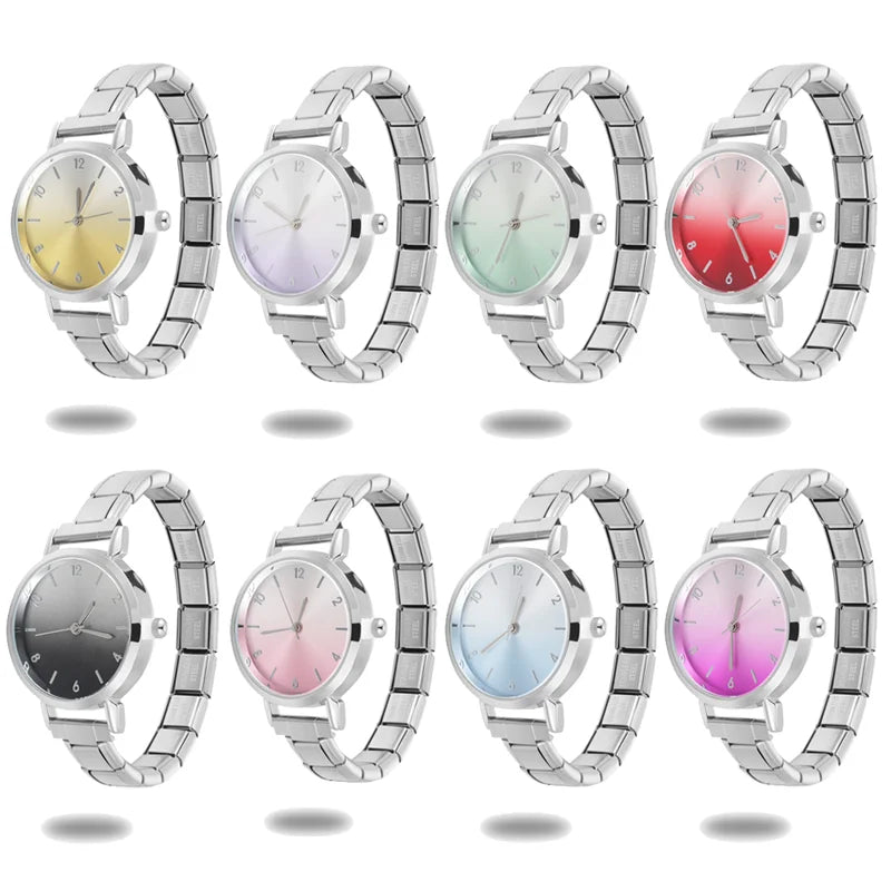 Women's Stainless Steel Blush Watch Bracelet Bangle – 38 Colors Bangle Watch Qme