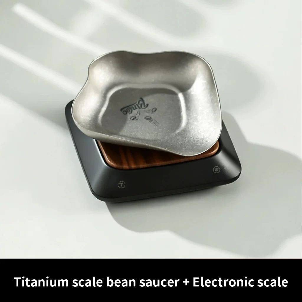 BINCOO Pure Titanium Coffee Dosing Tray & Stand Set Coffee Dosing Set Qst electronic Scale