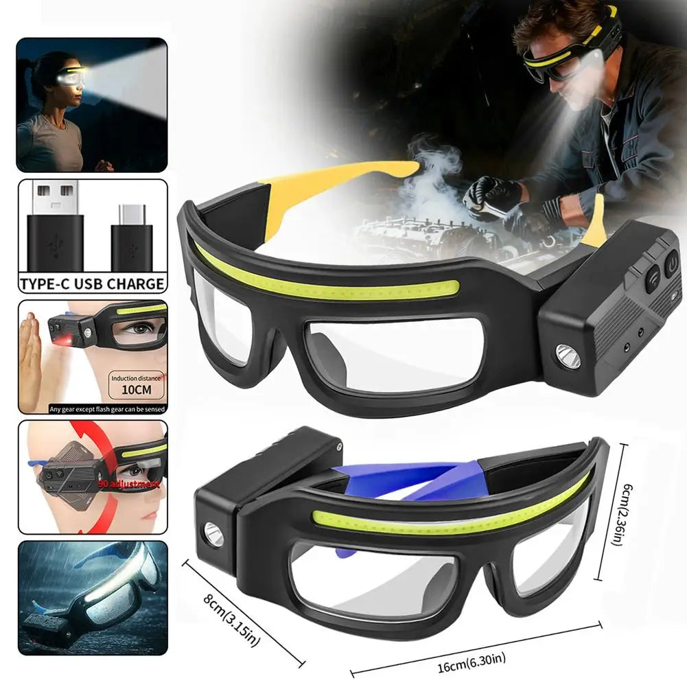 Rechargeable LED Headlamp Glasses – Hands-Free Detachable LED Headlamp Glasses Qme