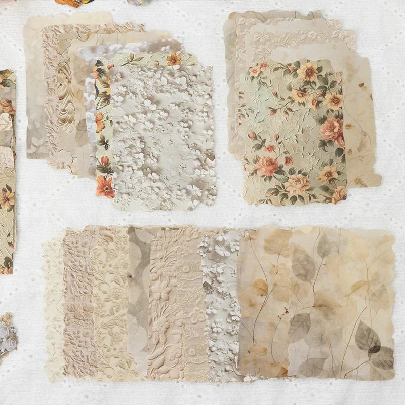 Vintage Distressed Floral Scrapbook Paper | Junk Journal Scrapbook Paper Qme