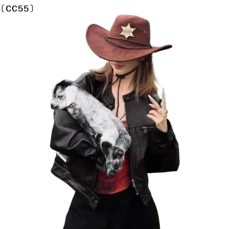 Western Cowboy Hat Wide Brim Star Rope – Coffee Brown 56-58cm Western Cowboy Hat Qst