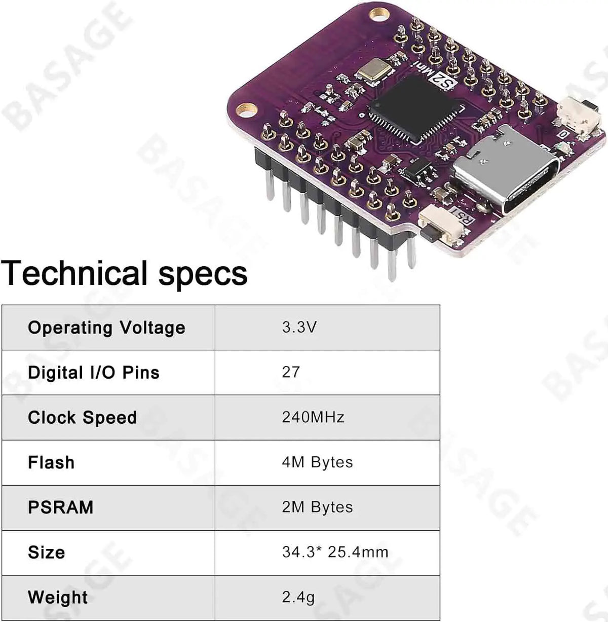 LOLIN ESP32-S2 Mini Wi-Fi IoT Board | 4MB Flash 2MB PSRAM IoT Development Board Qme