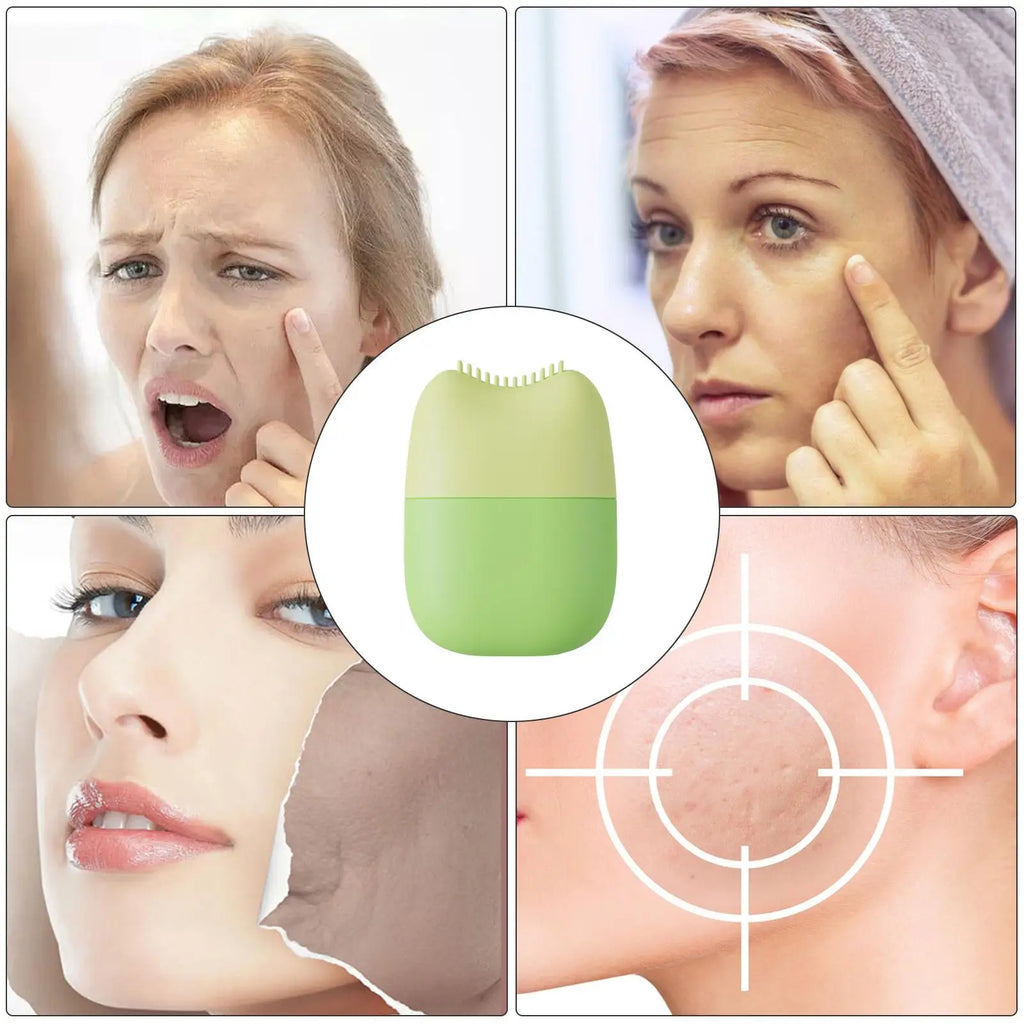 Silicone Ice Facial Massager – Face & Eye Cooling Roller Facial Massage Tool Qme