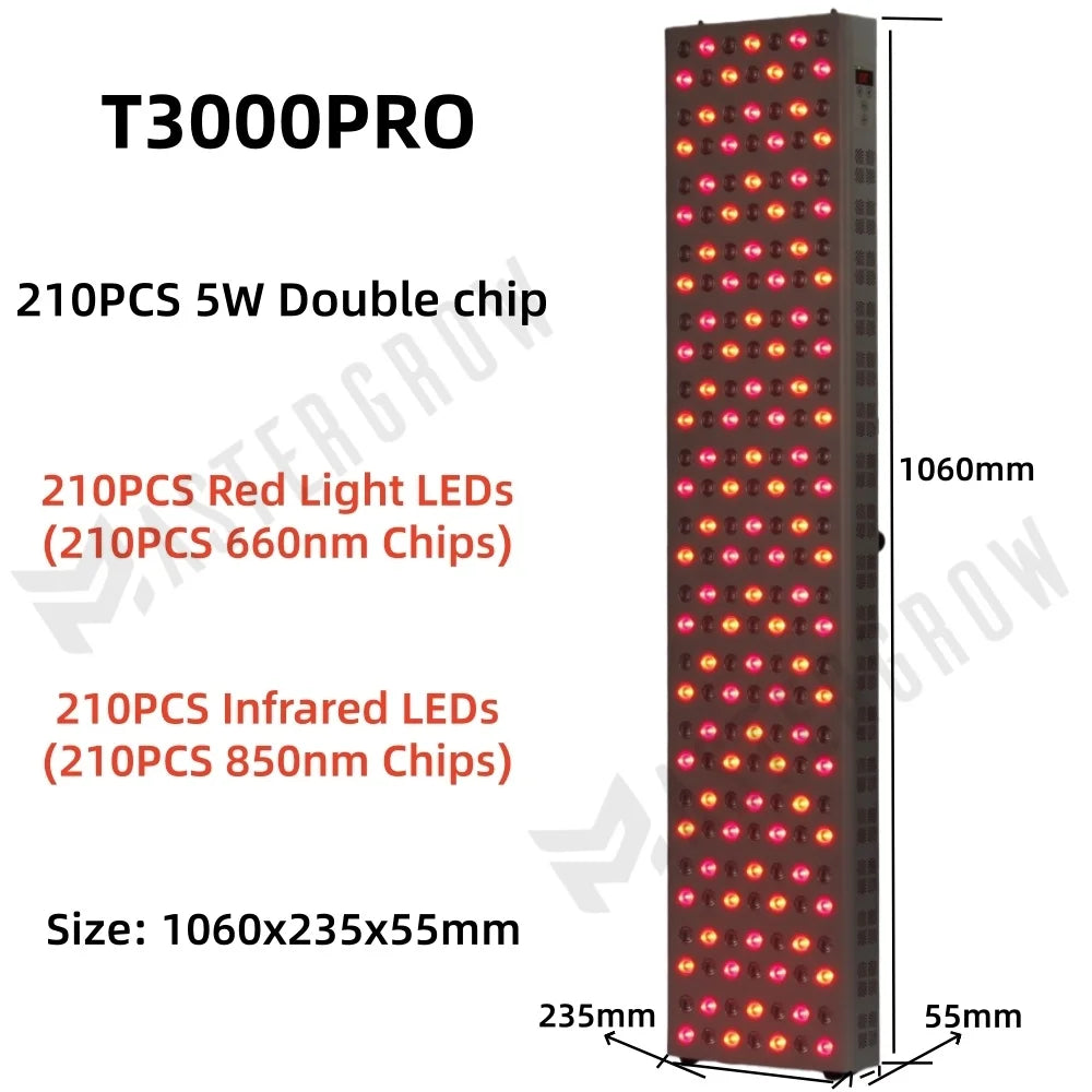 MasterGrow 660nm 850nm Dual-Chip LED Red Light Therapy Panel LED Light Therapy Panel Qst T3000