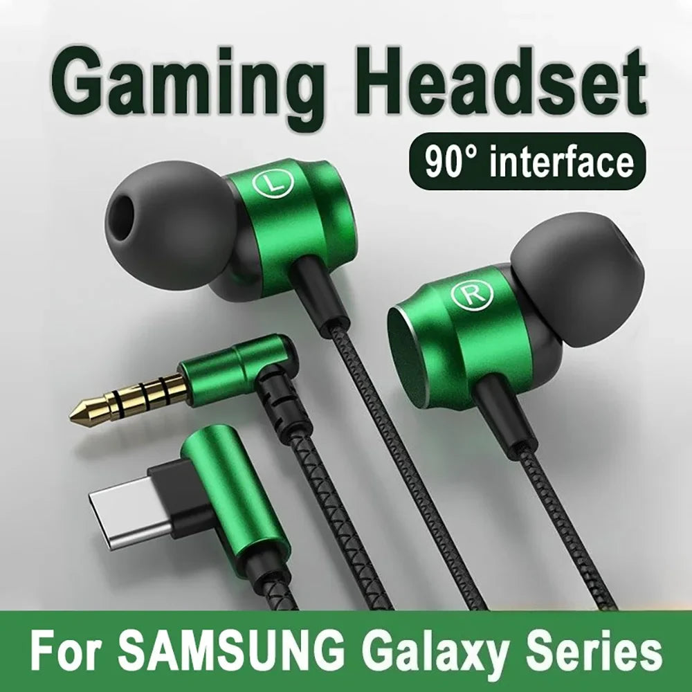 Wired In-Ear Gaming Headset | HIFI Bass, Type-C & 3.5mm Wired In-Ear Headset Qme
