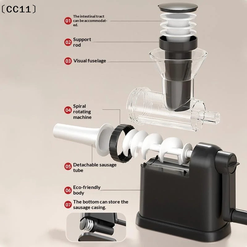 Manual Sausage Stuffer Machine – Hand-Crank Meat Injector Sausage Stuffer Qme