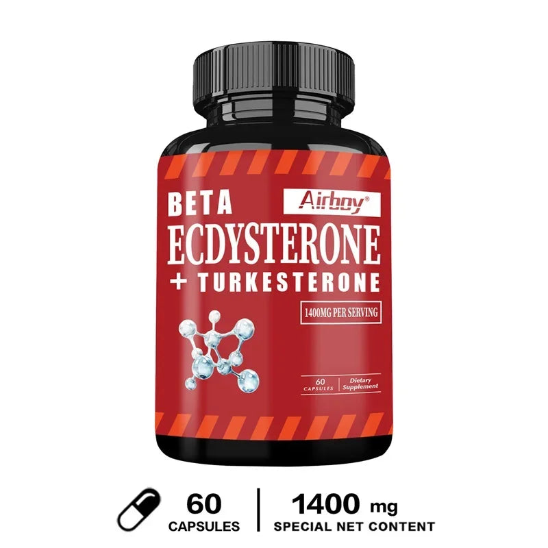 Beta Ecdysterone & Turkesterone Supplement – 1400mg Performance Supplement Qst 60 Capsules