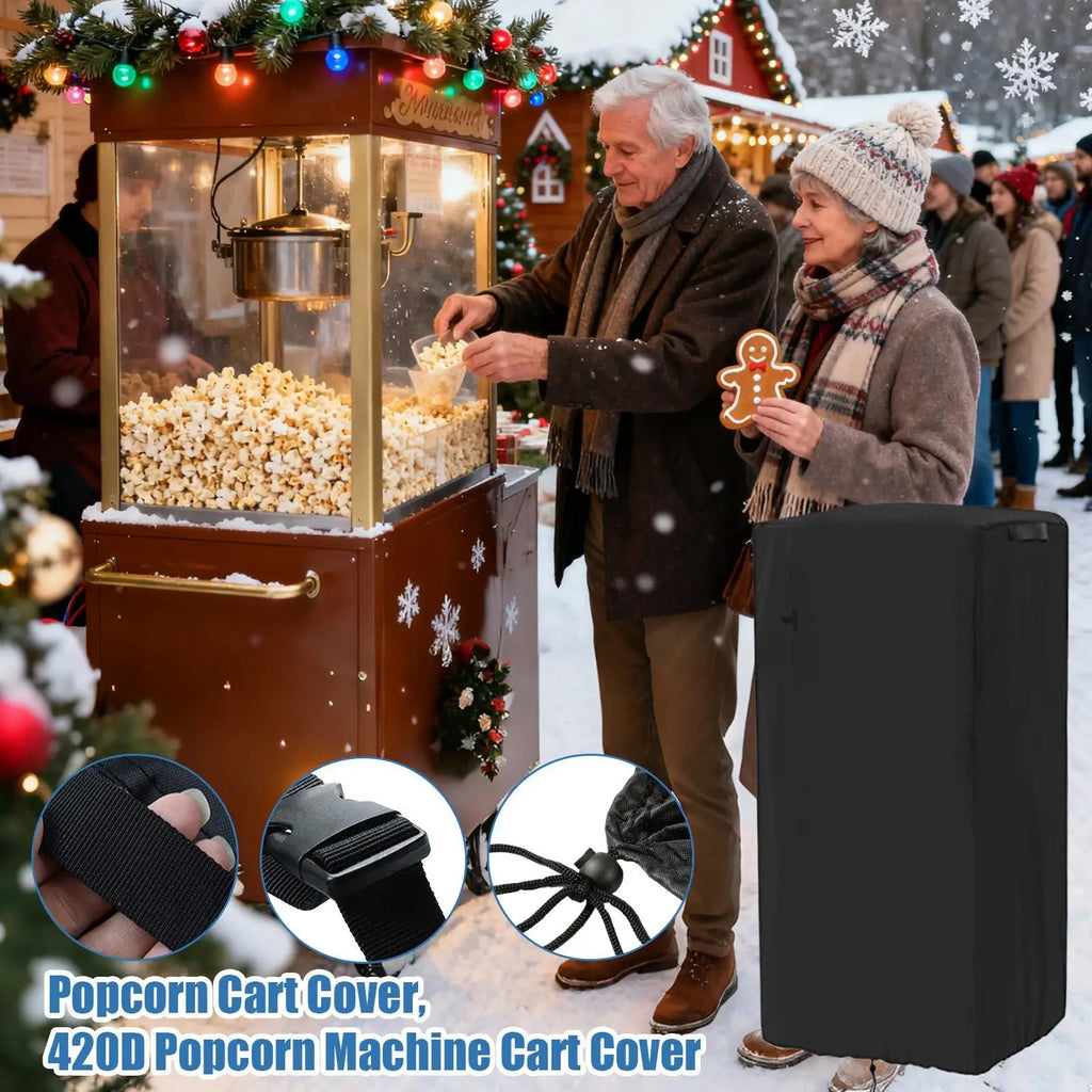 Popcorn Machine Cart Cover – Heavy Duty 420D Waterproof Appliance Cover Qme