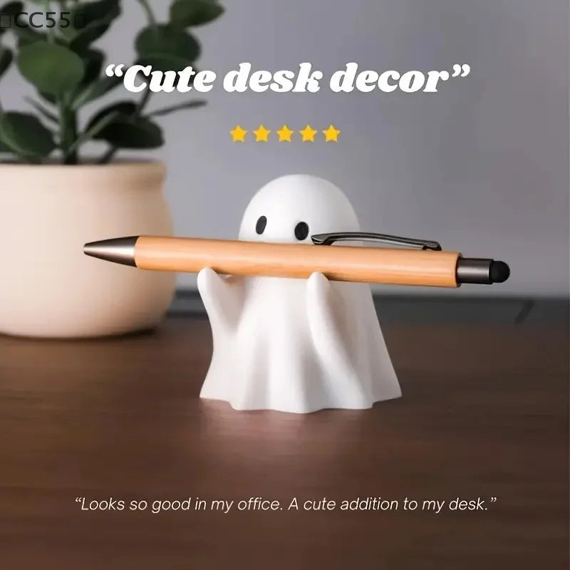 Funny Ghost Pen Holder – Spooky Desk Organizer & Gift Pen Holder Qst