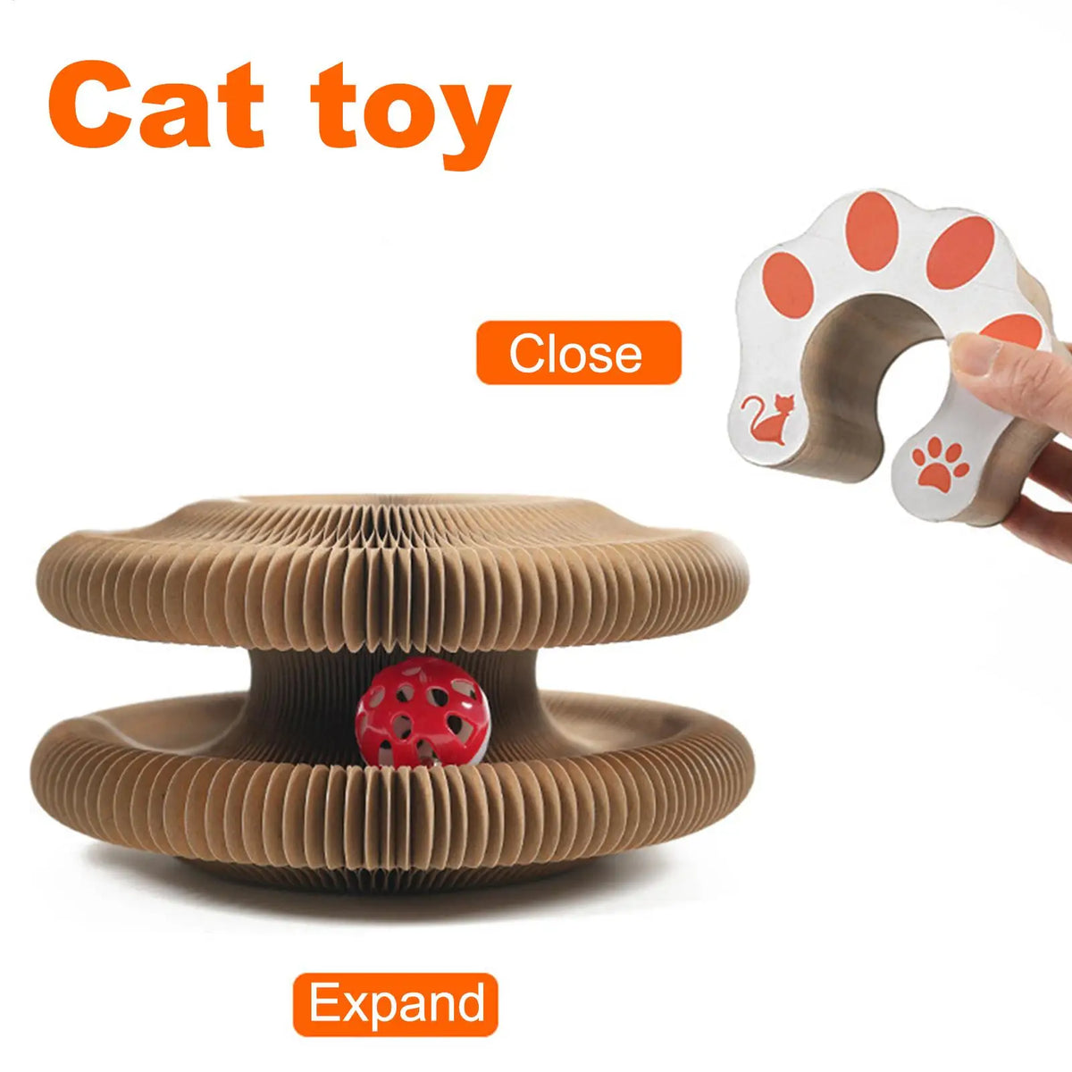 Foldable Cat Scratcher Ball Track Toy – Interactive Pet Game Interactive Cat Toy Qme