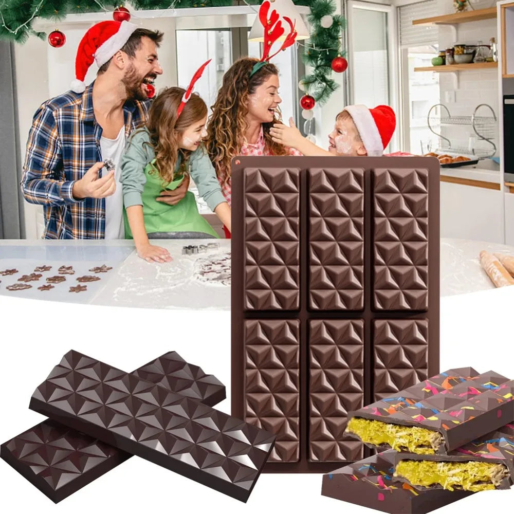 6-Cell Silicone Triangle Diamond Mould – Chocolate & Candy DIY Silicone Candy Mould Qme