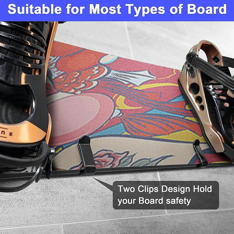 Horizontal Wall Mount Ski & Snowboard Rack – Heavy Duty 30 lb Wall Mount Board Rack Qme