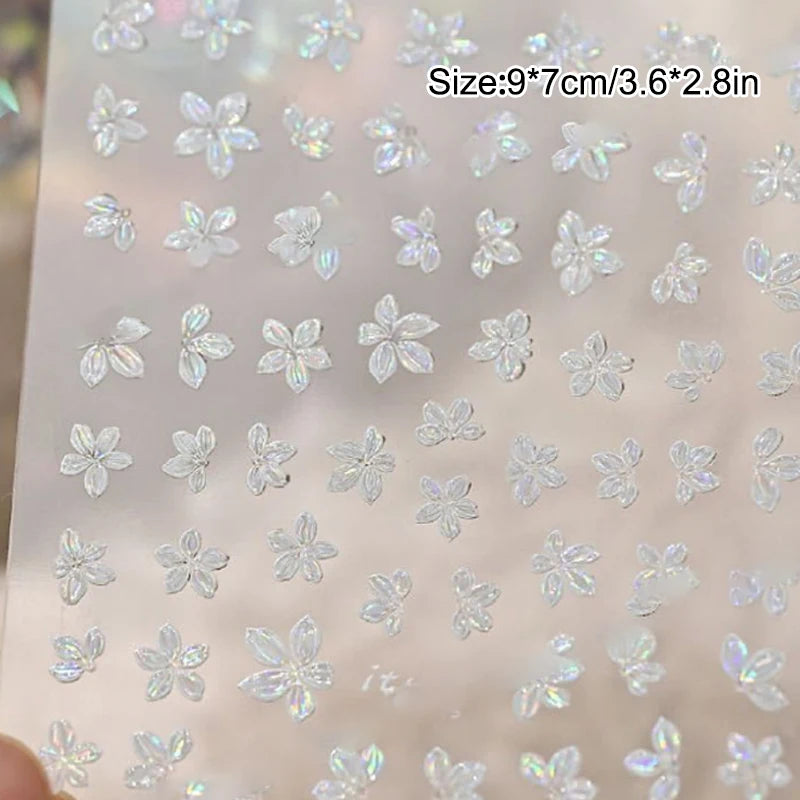 5-Petal Flower Nail Decals – DIY Floral Nail Stickers Nail Art Stickers Qst