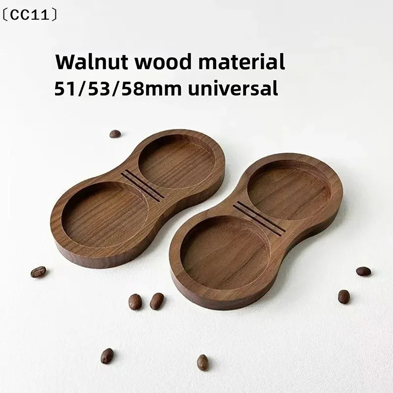 Walnut Wood Coffee Tamper Station | Non-Slip Holder Base Coffee Tamper Station Qme