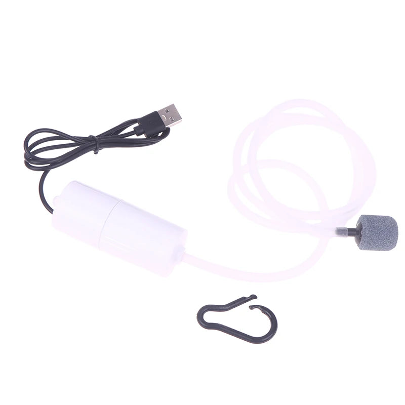 USB Aquarium Air Pump with Air Stone & Silicone Tube – Energy Saving Aquarium Air Pump Qst
