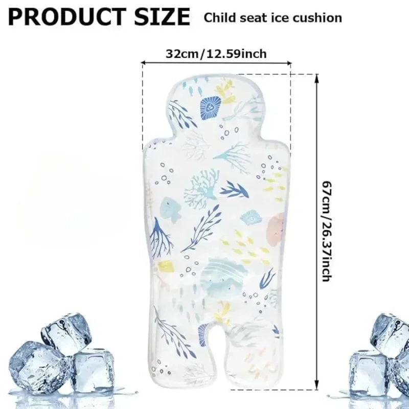 Breathable Cotton Stroller & Car Seat Cooling Pad | Summer Stroller Seat Liner Qme