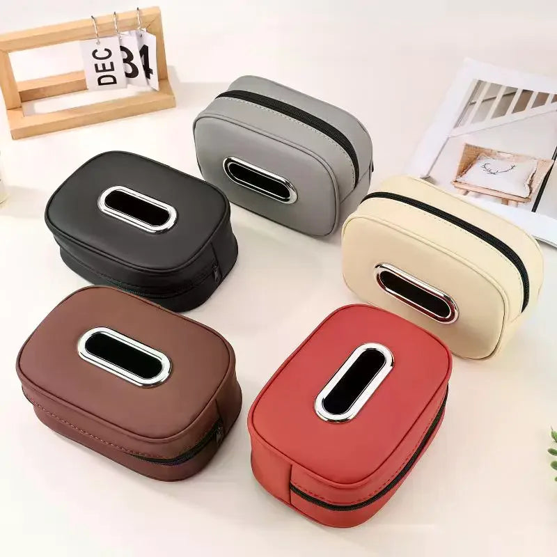 Nappa Leather Car Tissue Box Holder – Visor & Backseat Car Tissue Holder Qst