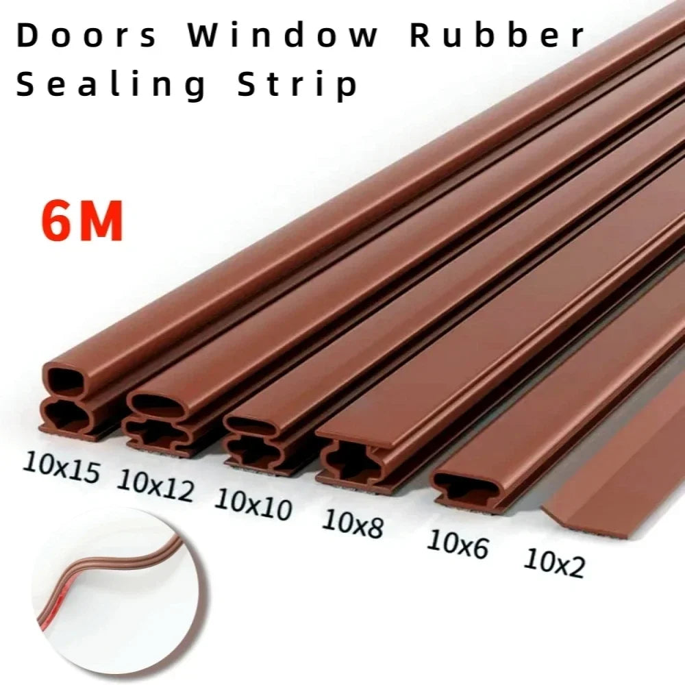6M Silicone Self-Adhesive Door & Window Sealing Strip Weatherstrip Seal Qme