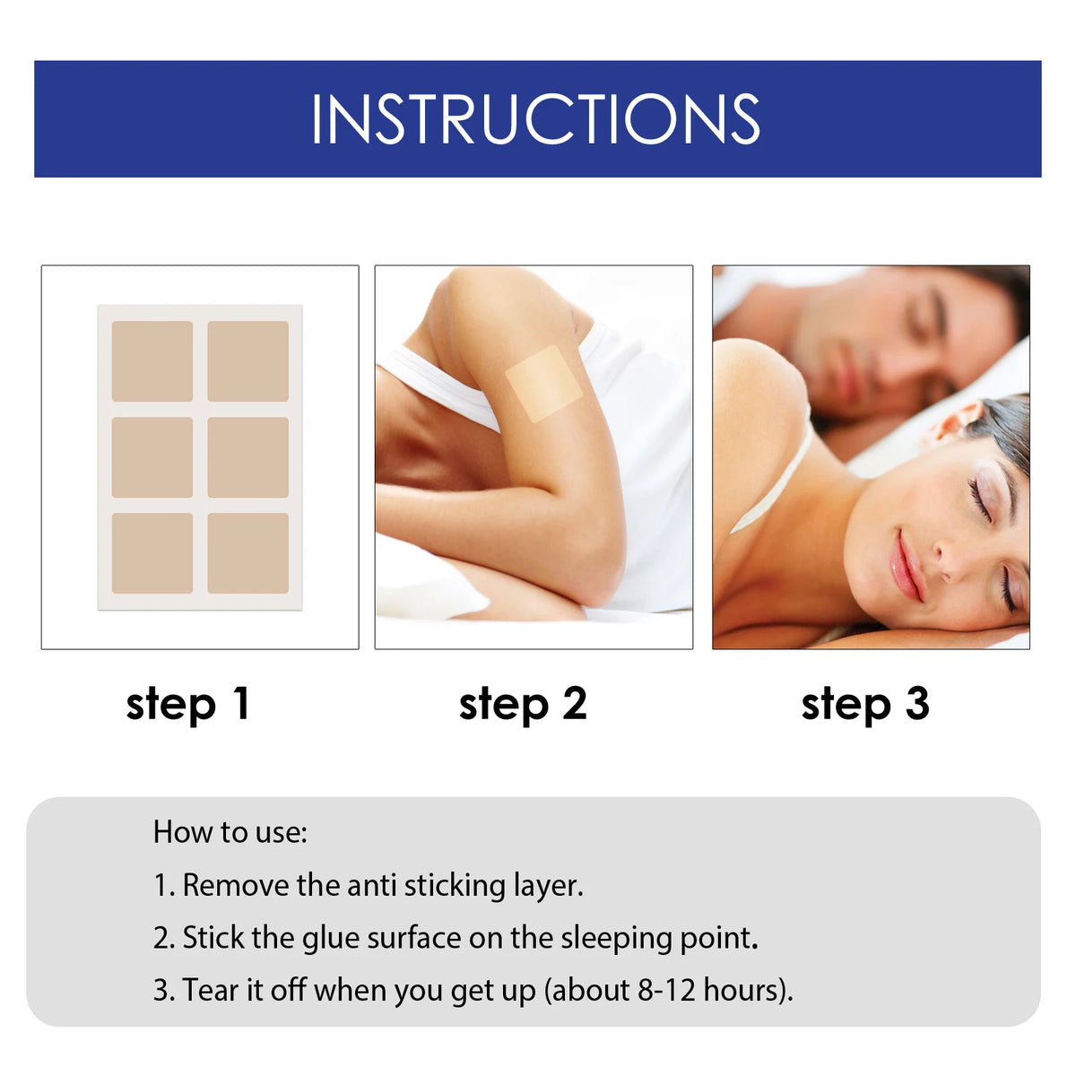 Lavender Calming Sleep Patches – 48 Pc Nighttime Body Stickers Calming Sleep Patch Qst