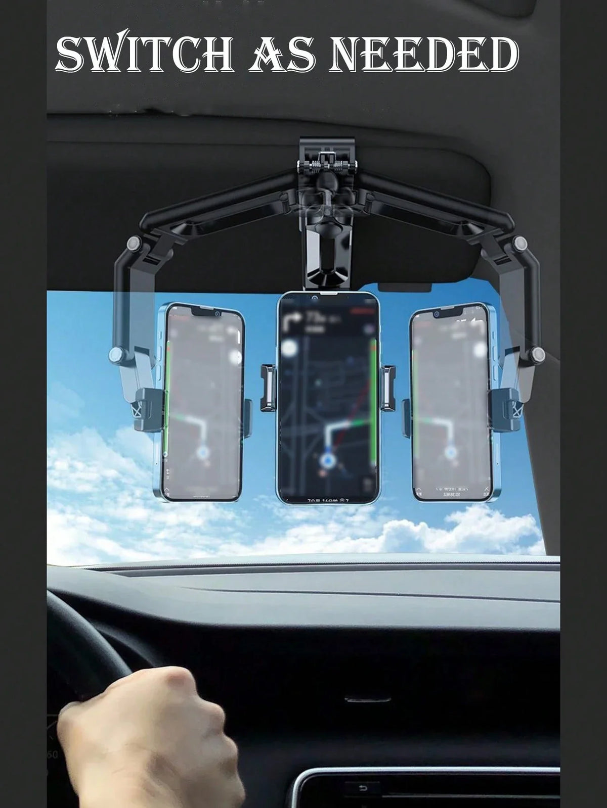 360° Rotating Sun Visor Car Phone Mount | Universal Holder Car Phone Mount Qme