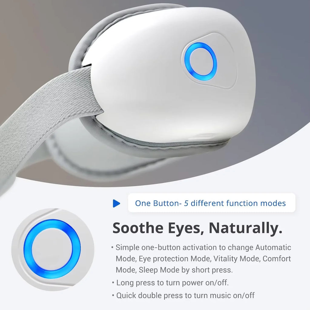 VIMYSHOW Folding Eye Massager – Bluetooth, Airbag Compression Eye Massager Qst