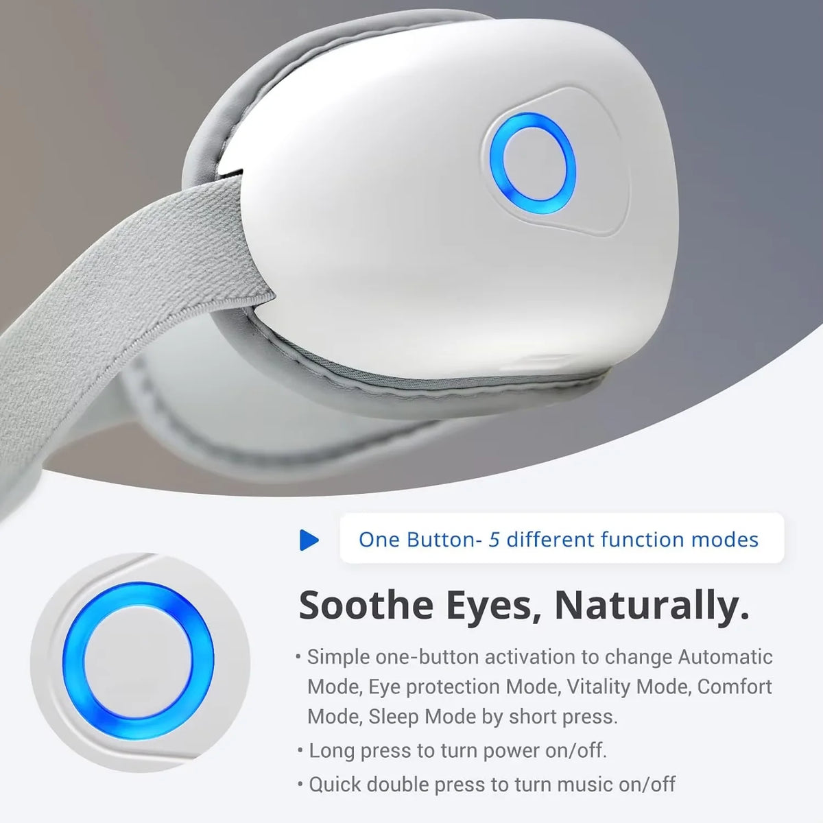 VIMYSHOW Folding Eye Massager – Bluetooth, Airbag Compression Eye Massager Qst