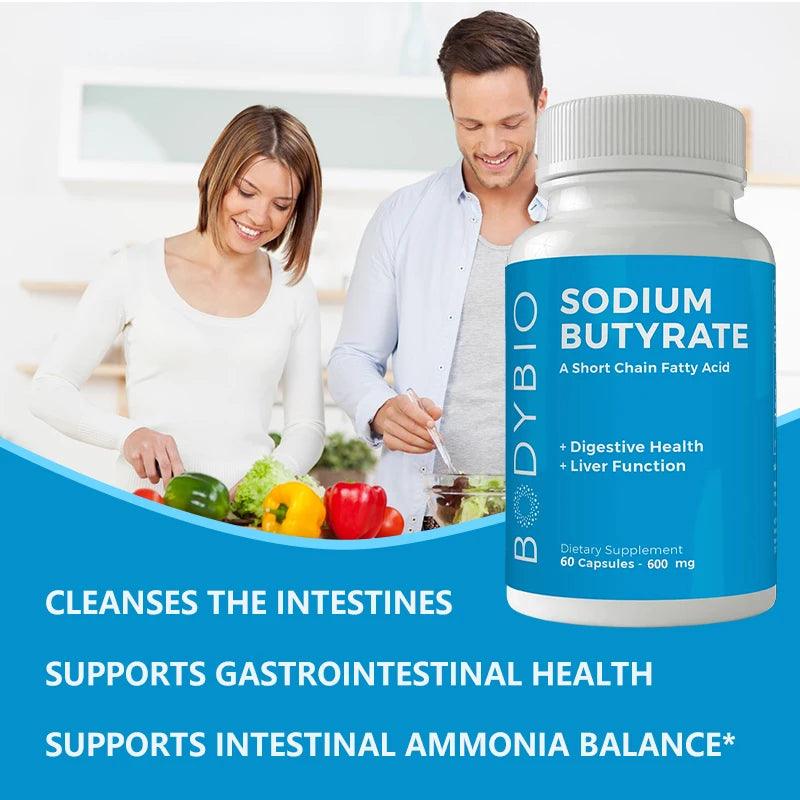 Sodium Butyrate Supplement – Gut & Digestive Health, 60 Caps Digestive Supplement Qst