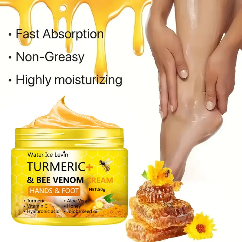 Turmeric & Bee Venom Hand & Foot Repair Cream | Deep Moisture Hand & Foot Cream Qme