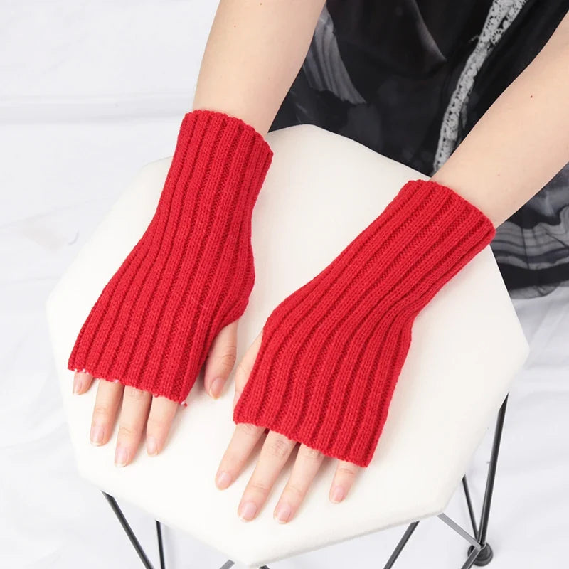 Women's Crochet Fingerless Arm Warmers – Knit Winter Gloves Fingerless Arm Warmers Qme